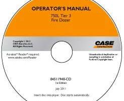 Operator's Manual on CD for Case Dozers model 750L