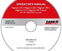 Operator's Manual on CD for Case IH Tractors model Magnum 340