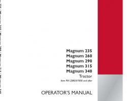 Operator's Manual for Case IH Tractors model Magnum 340