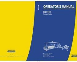 Operator's Manual for New Holland Balers model BC5080