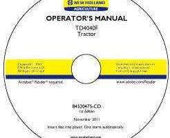 Operator's Manual on CD for New Holland Tractors model TD4040F