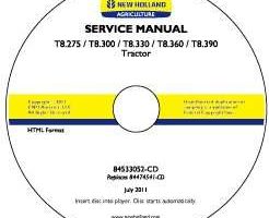 Service Manual on CD for New Holland Tractors model T8.390