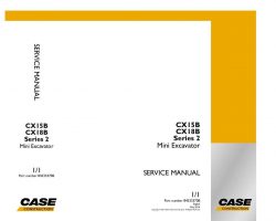 Case Mini excavators model CX15B Service Manual