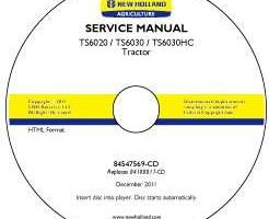 Service Manual on CD for New Holland Tractors model TS6030