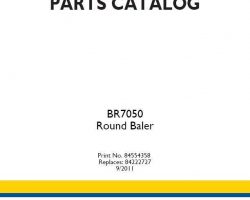 Parts Catalog for New Holland Balers model BR7050