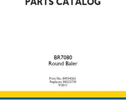 Parts Catalog for New Holland Balers model BR7080