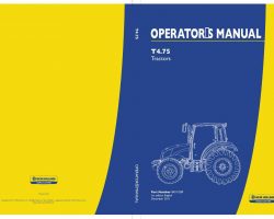 Operator's Manual for New Holland Tractors model T4.75