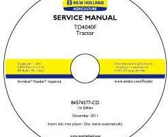 Service Manual on CD for New Holland Tractors model TD4040F