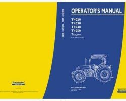 Operator's Manual for New Holland Tractors model T4030