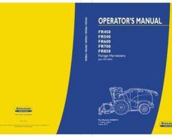 Operator's Manual for New Holland Harvesting equipment model FR500