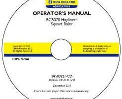 Operator's Manual on CD for New Holland Balers model BC5070