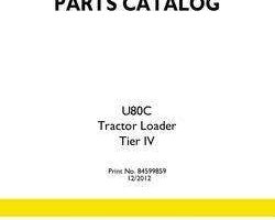 Parts Catalog for New Holland CE Tractors model U80C
