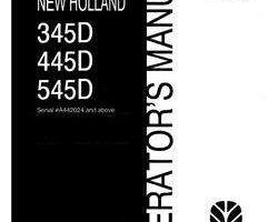 Operator's Manual for New Holland Tractors model 445D