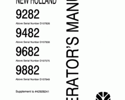 Operator's Manual for New Holland Tractors model 9682