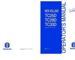 Operator's Manual for New Holland Tractors model TC25D
