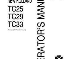 Operator's Manual for New Holland Tractors model TC29