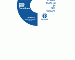 Service Manual on CD for New Holland Combine model TR99