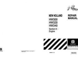 Shop Service Repair Manual for New Holland Windrower model HW320