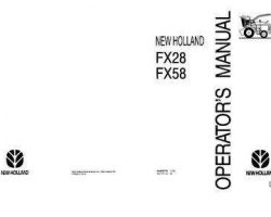 Operator's Manual for New Holland Harvesting equipment model FX58