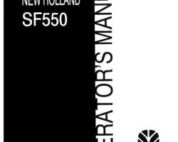 Operator's Manual for New Holland Sprayers model SF550