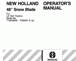 Operator's Manual for New Holland Tractors model LS55