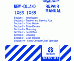 Service Manual for New Holland Tractors model TX68