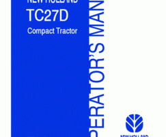 Operator's Manual for New Holland Tractors model TC27D