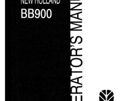 Operator's Manual for New Holland Balers model BB900