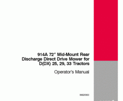 Operator's Manual for Case IH Tractors model 914A