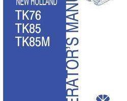 Operator's Manual for New Holland Tractors model TK85