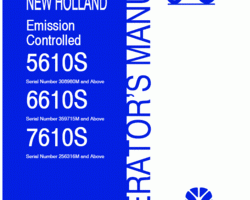 Operator's Manual for New Holland Tractors model 6610S