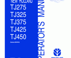 Operator's Manual for New Holland Tractors model TJ325