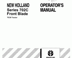 Operator's Manual for New Holland Tractors model TC30