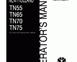 Operator's Manual for New Holland Tractors model TN65