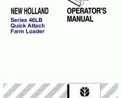 Operator's Manual for New Holland Tractors model TB110