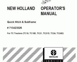 Operator's Manual for New Holland Tractors model TC21D