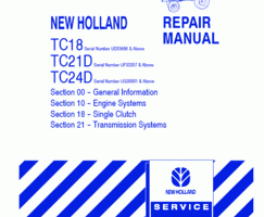 Service Manual for New Holland Tractors model TC24D