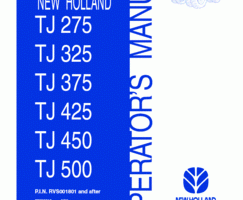 Operator's Manual for New Holland Tractors model TJ450