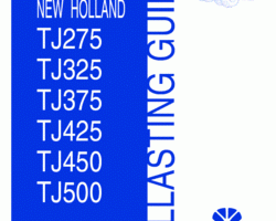 Operator's Manual for New Holland Tractors model TJ325