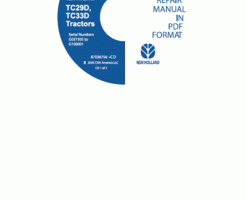 Service Manual on CD for New Holland Tractors model TC33D