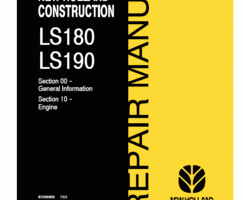 New Holland CE SKID STEERS / COMPACT TRACK LOADERS model LS190 Shop Service Repair Manual