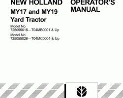 Operator's Manual for New Holland Tractors model MY19