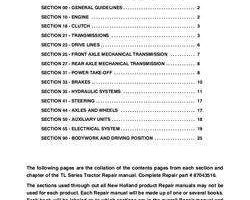 Service Manual for New Holland Tractors model TL90