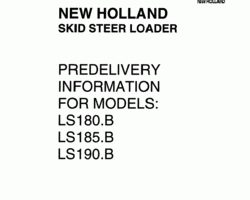 Pre-Delivery Inspection Form for Case Skid steers / compact track loaders model LS180.B