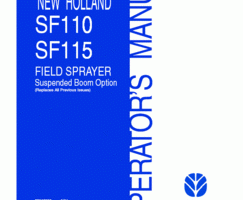 Owner Operator Maintance Manual for New Holland Sprayers model SF115