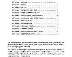 Service Manual for New Holland Tractors model TB110
