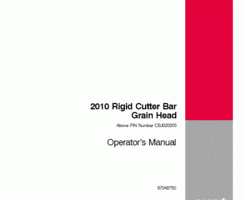 Operator's Manual for Case IH Headers model 2010