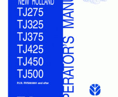 Operator's Manual for New Holland Tractors model TJ375