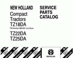 Parts Catalog for New Holland Tractors model TZ18DA