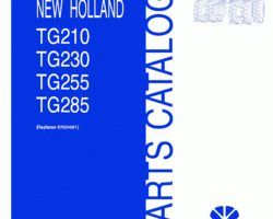 Parts Catalog for New Holland Tractors model TG210